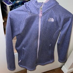 Girls large North Face zip up jacket with zipper pockets